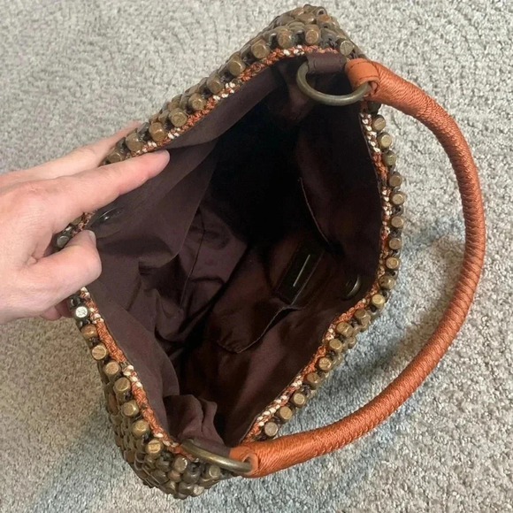 Luna Llena wooden beaded hobo shoulder bag - Picture 4 of 7